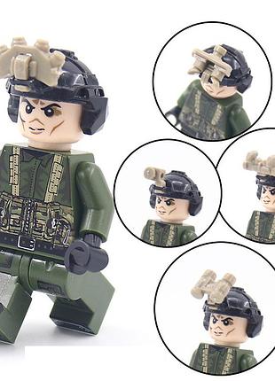 6 насадок ночного видения для шлемов спецназа для фигурок лего lego бежевый