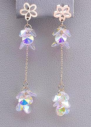 057114 серьги 'fashion' сrystal (позолота 18к)