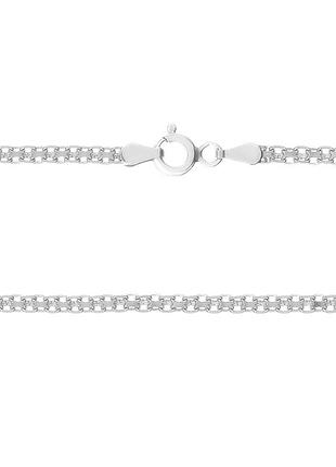 Серебряная цепочка, бисмарк (двойной якорь) (816), размер 45 см x 0,6 см, вес: 14.7 г