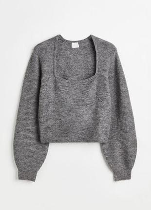 Стильний укорочений сірий джемпер кофта світер h&m в розмірі s