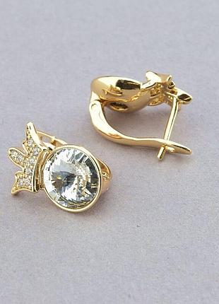 102761 серьги 'xuping' swarovski (позолота 18к)