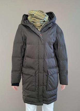 Стильний пуховик monton, темний хакі/коричневий, р. xs/s