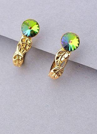 100025 сережки 'xuping' swarovski (позолота 18к)
