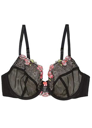 Сексуальний бюстгальтер marks & spencer floral tattoo balcony 34/75h чорний