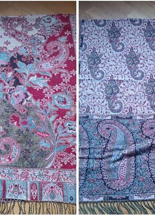 Набір із 2 розкішних палантинів pashmina (пейслі/східний стиль)
