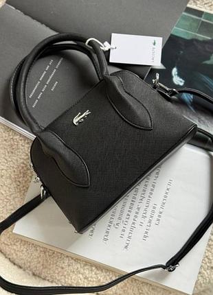 Жіноча сумка lacoste, сумка лакост, брендова сумка, сумка через плече, крос-боді чорний