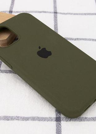 Чохол silicone case full protective (aa) для apple iphone 12 pro / 12 (6.1") зелений / dark olive 2