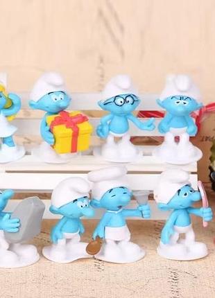 Мини фигурки "смурфики" дисней les schtro smurfette blue 12 героев из мультфильма