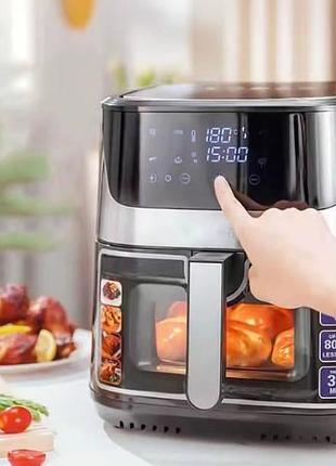 Аэрофритюрница c wi-fi приложение tuya smart 12л 2тена t.k.line tk00273 черная top shop ua_