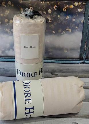 Простынь на резинке(180х200см) diore l cream сатин-страйп хлопок top shop ua_