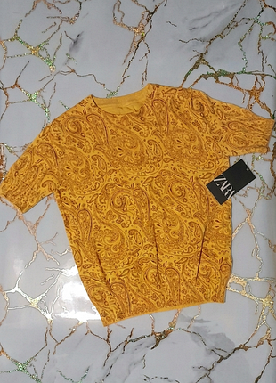 Футболка-джемпер zara с принтом paisley ✨
