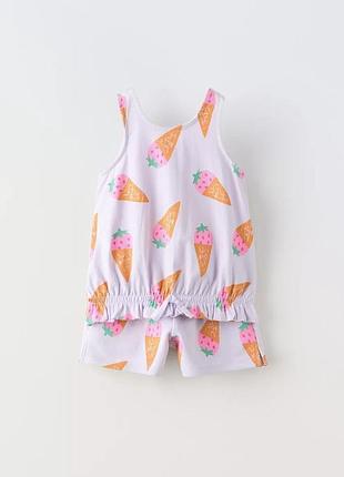 Костюм топ майка і шорти zara 2-3 98