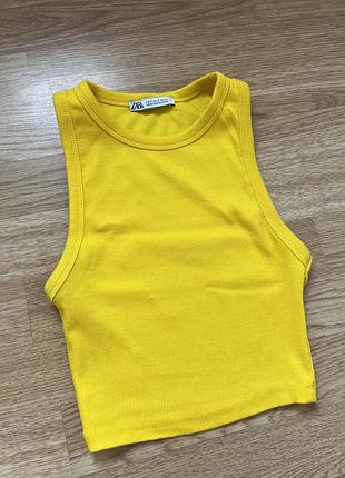 Майка в рубчик zara