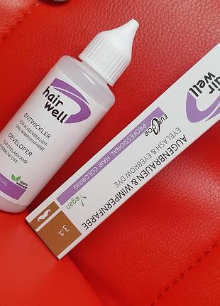 Hair well окислитель 1шт + краска для ресниц и бровей 1шт / alla zayats 🧡3.1 світло-коричневий (light brown)
