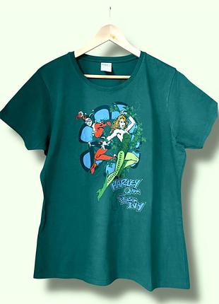 Вінтажна футболка з harley quinn та poison ivy dc comics