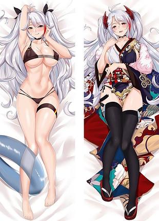 Аниме дакимакура ноширо лазурный путь azur lane (подушка обнимашка) 120*40 см