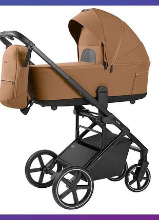 Детская универсальная коляска 2 в 1 carrello alfa crl-6522 honey beige с прогулочным блоком бежевый