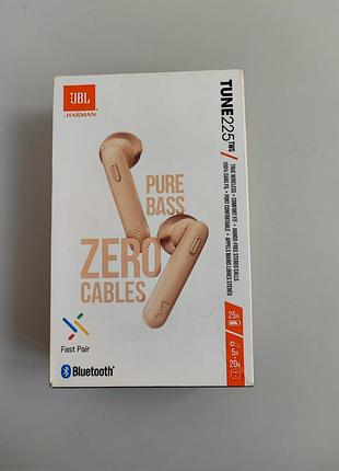 Навушники jbl tune 225 tws, beige, pure bass, true wireless