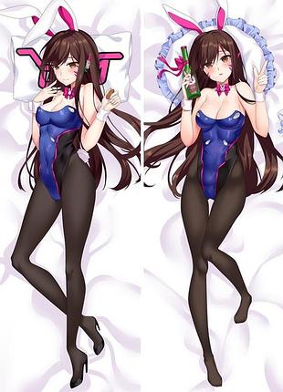 Аниме дакимакура d.va (ханна сон) overwatch (подушка обнимашка) 120*40 см 150, 50*150, 50