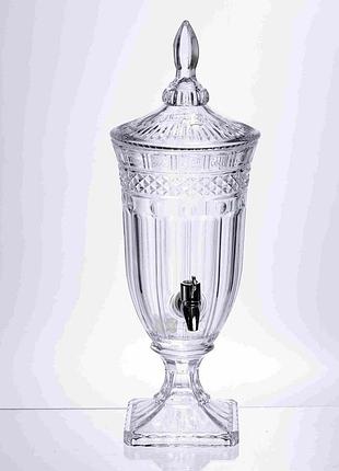 Лимонадница topaz crystal 2 литра с краном hp-19-292 кувшин диспенсер для воды и напитков прозрачный