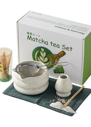 Набор для чая матча lesko matcha sd5458 white 7 предметов 3шт