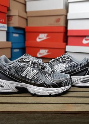 Женские кроссовки new balance 740 темно серые на белой / smb