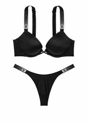 Комплект зі стразами та пуш-ап victoria’s secret оригінал комплект білизни вікторія сікрет