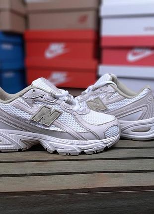 Женские кроссовки new balance 740 белые с бежевым / smb