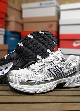 Мужские кроссовки new balance 740 белые с синим и серебром / smb