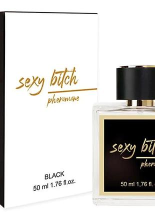 Парфюмерная вода с феромонами унисекс sexy bitch black pheromone, 50 мл.