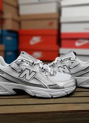 Мужские кроссовки new balance 740 белые с синим / smb
