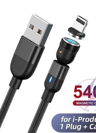 Магнитный кабель reddax rdx-399 microusb (1м, тканевая оплетка, led), black