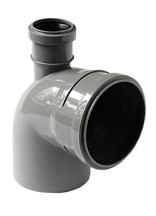 Колено vsplast 110x90° з вiдводом 50мм (вертикальне)