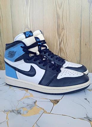 Кожаные мужские кроссовки nike air jordan, деми хайтопы, кеды, весна осень, р. 40