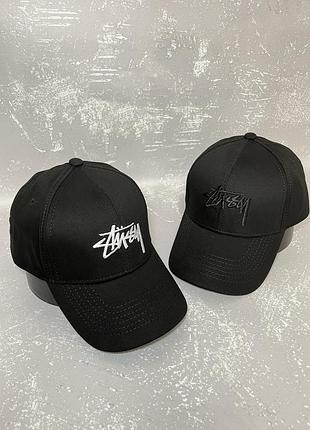 Черная кепка с вышивкой stussy(стуси)