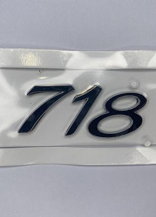 Эмблема шильдик наклейка porsche порше 718 cayman хром