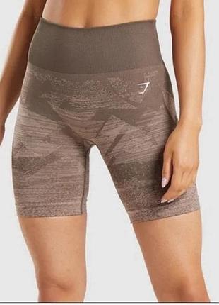 Женские шорты для тренировок gymshark adapt ombré seamless shorts in brown