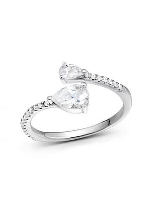 Серебряное кольцо с фианитами, размер 16,5, вес: 1.9 г