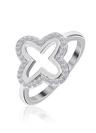 Серебряное кольцо с фианитами, размер 16,5, вес: 2.9 г