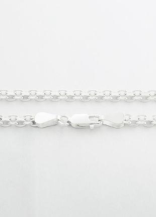 Серебряная цепочка, бисмарк (двойной якорь) (816), размер 55 см x 0,4 см, вес: 13.2 г