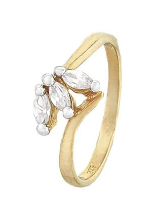 Серебряное кольцо с фианитами, размер 15,5, вес: 1.3 г