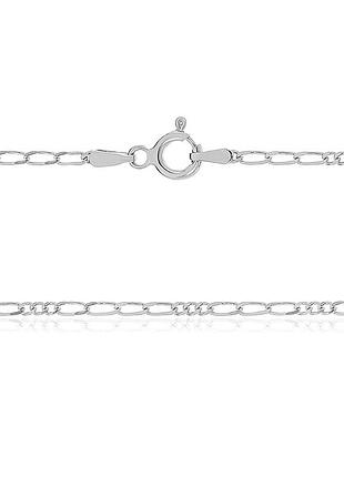 Серебряная цепочка, фигаро (картье) 3+3 (127р), размер 45 см x 0,2 см, вес: 2.8 г