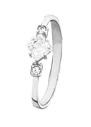 Серебряное кольцо с фианитами, размер 16,5, вес: 1.3 г