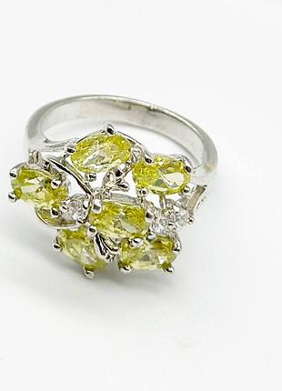 Серебряное кольцо родированное со вставкой фианит, размер 17,5, вес: 5.1 г
