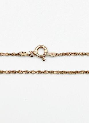 Серебряная цепочка в позолоте, корд (803б), размер 40 см x 0,1 см, вес: 2.4 г