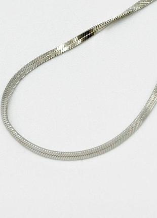 Серебряная цепочка родированная, размер 50 см x 0,2 см, вес: 3.9 г