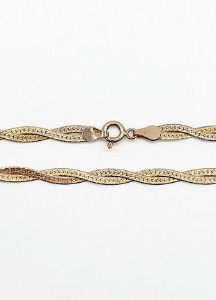 Серебряная цепочка, плетение коса, размер 50 см x 0,4 см, вес: 7.6 г