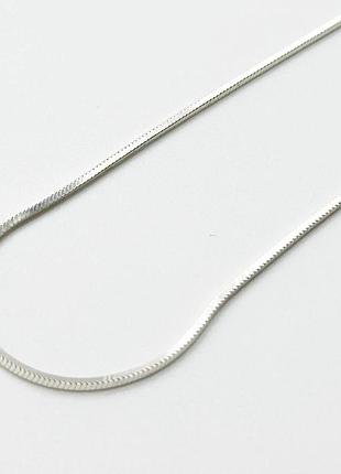 Серебряная цепочка, плетение снейк квадратный, размер 45 см x 0,2 см, вес: 3.5 г
