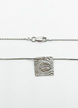 Серебряная цепочка, размер 45 см x 0,1 см, вес: 4.9 г