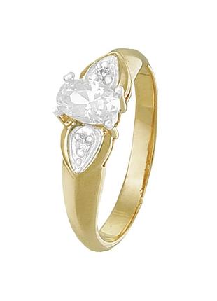 Серебряное кольцо с фианитами, размер 16,0, вес: 2.2 г